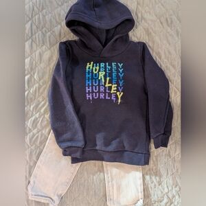 Hurley Kids Navy Hoodie And Light Gray Jeans